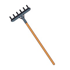 Isolated garden rake icon. Gardening icon - Vector illustration