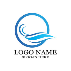 Water wave icon vector illustration design logo