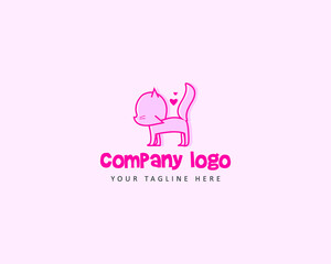 Cat logo,Pet Shop logo design vector template. Modern animal icon for store, veterinary clinic, hospital,shelter, business services, animal food , veterinary . with lovely colors with cute kitty shape