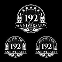 192 years anniversary collection logotype. Vector and illustration. 