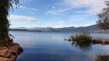 lake and mountains