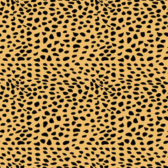 Seamless pattern of cheetach cat skin. Background design, textile decoration, animalistic print.