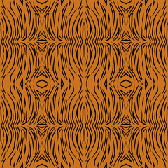 Vector seamless pattern of tiger skin. Background design, textile decoration, animalistic print.
