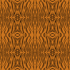 Vector seamless pattern of tiger skin. Background design, textile decoration, animalistic print.