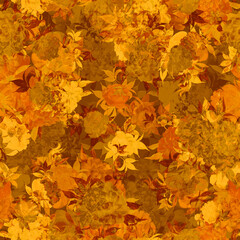 Abstract floral seamless pattern painted with paints lovely peonies with foliage