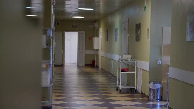 empty maternity hospital corridor. High quality 4k footage
