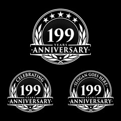 199 years anniversary collection logotype. Vector and illustration. 