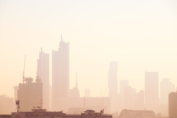 The particulate matter (PM2.5) reached hazardous levels in Thailand's capital. Bangkok Thailand.