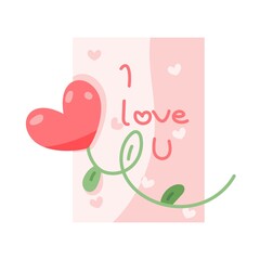 Cute valentines card. Valentines day - Vector illustration