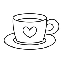 Isolated coffee cup with a heart - Vector