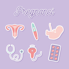 pregnancy icons set