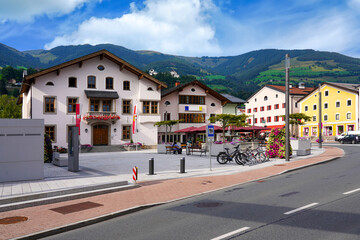 Ortsmitte und Rathaus Mittersill im Oberpinzgau, Salzburger Land, Österreich
