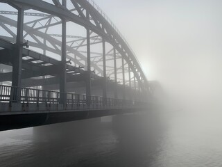 bridge in fog