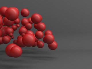 Red bright shiny spheres wallpaper