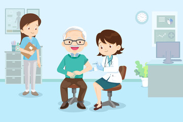 doctor injection vaccine for man