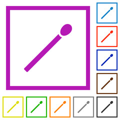 Matchstick flat framed icons