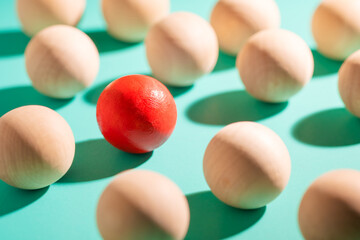 Small Wooden Ball and the Red One