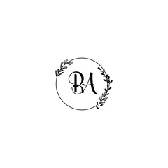 RA initial letters Wedding monogram logos, hand drawn modern minimalistic and frame floral templates
