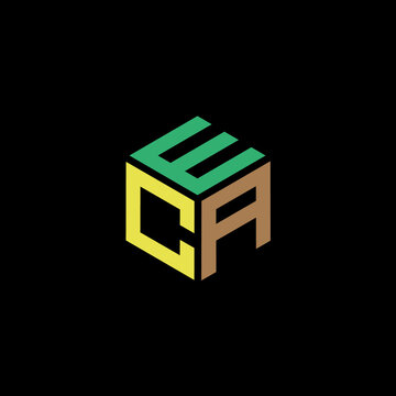 Hexagon logo with letter ECA