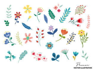 春のお花&葉っぱのイラストセット(ベクターデザイン)
Set of floral elements for graphic and web design. Vector illustrations for beauty, fashion, natural and organic products, events, environment.Spring summer autumn winter