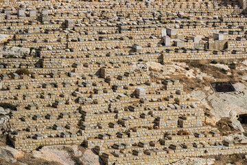 Ancient Jewish cemetery in Jerusalem on the Mount of Olives 