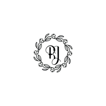 recommend clip art: RJ initial letters Wedding monogram logos, hand drawn modern minimalistic and frame floral templates