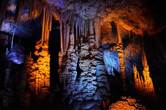 Karst Stalactite And Stalagmite Cave In Sorek, Israel