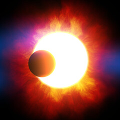 Eclipse of the sun with corona