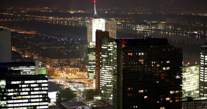 Nighttime time-lapse shot in Vienna, Austria.