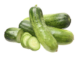cucumbers isolated on white background