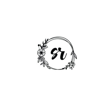 recommend clip art: SR initial letters Wedding monogram logos, hand drawn modern minimalistic and frame floral templates