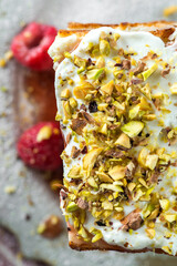 cottage cheese pie with raspberries 