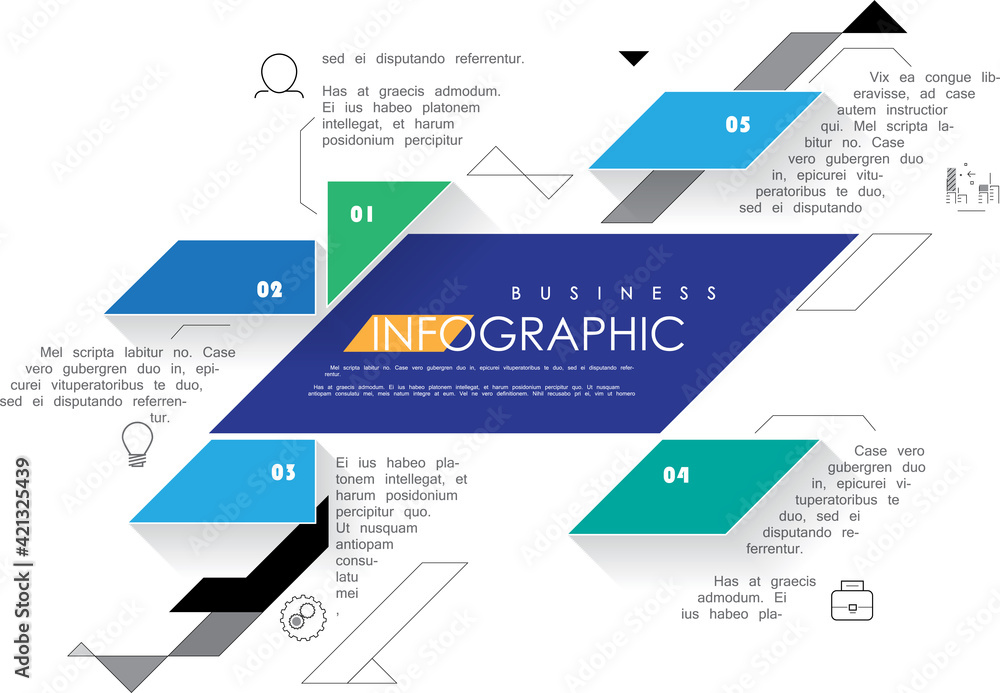 Poster modern abstract geometric background with various rounded linear shapes. vector illustration of dyna