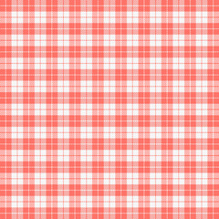 Easter Tartan plaid. Scottish pattern in red and white cage. Scottish cage. Traditional Scottish checkered background. Seamless fabric texture. Vector illustration