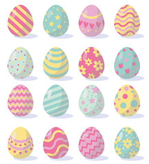 Easter eggs set, happy easter