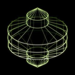 Fototapeta premium Wire frame lath model. 3d-render