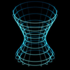 Wire frame lath model. 3d-render