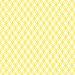 Gold seamless pattern of rhombuses and circles.