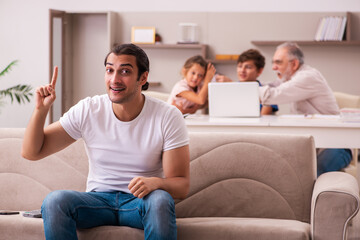 Three generations at home during pandemic