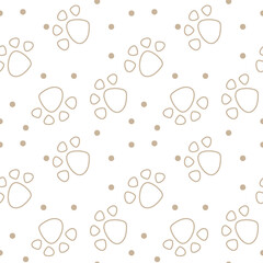 Vector seamless pattern with cat or dog,kitten or puppy footprints. Can be used for wallpaper,fabric, web page background, surface textures.