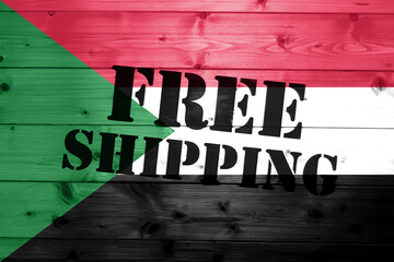 Sudan flag, Free Shipping on wooden transport box with flag