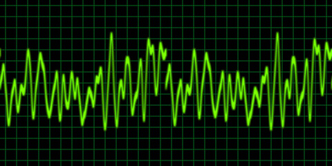 Sound waves oscillating glow light