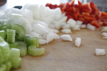 various vegetables on a cutting board