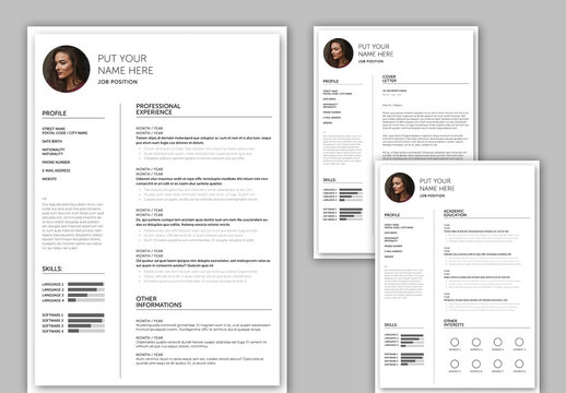 CV Resume and Cover Letter Layout