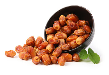 sweet dates on white background.