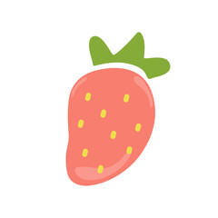 Cartoon strawberry. Isolated vector.