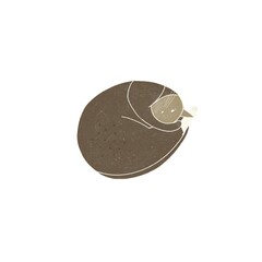 Fototapeta premium Cute sleeping cat. Children’s illustration. 