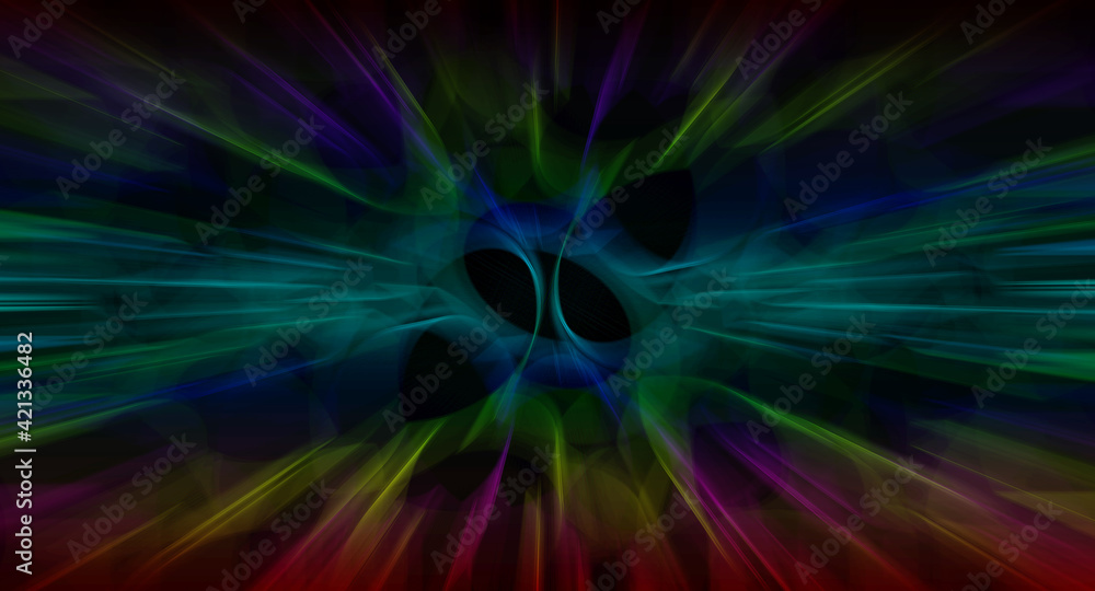 Poster abstract dark background with blurred colorful rays