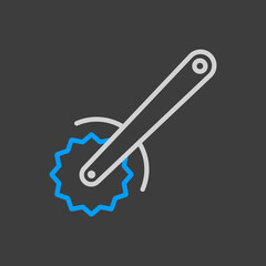 Pizza knife vector flat icon. Kitchen appliance