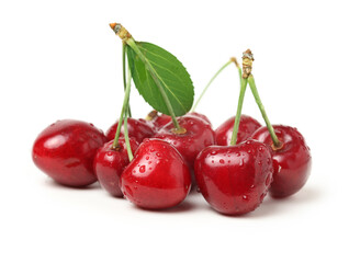 cherries on white background